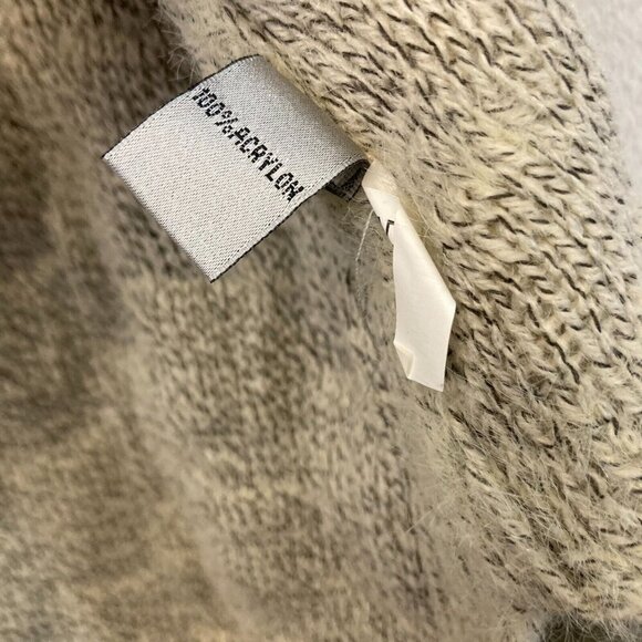 NWT Aris A Open Front Fuzzy Cardigan S/M Small Medium Beige Knit Boho Textured - Picture 10 of 11